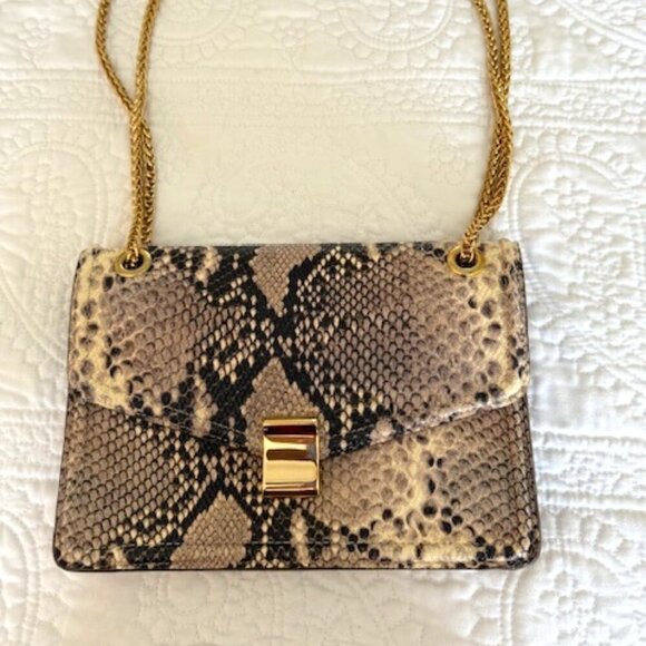 Snakeskin Patterned Chain Bag Massimo Dutti Massimo Dutti - Picture 1 of 5